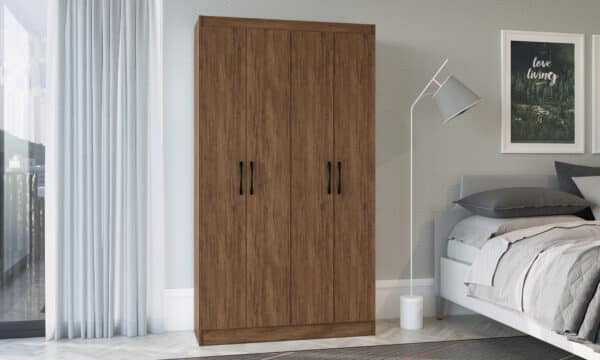 ARMÁRIO MULTIUSO DUETO 92CM - 4 PORTAS COM PUXADORES CROMADOS - DORIPEL - Image 9