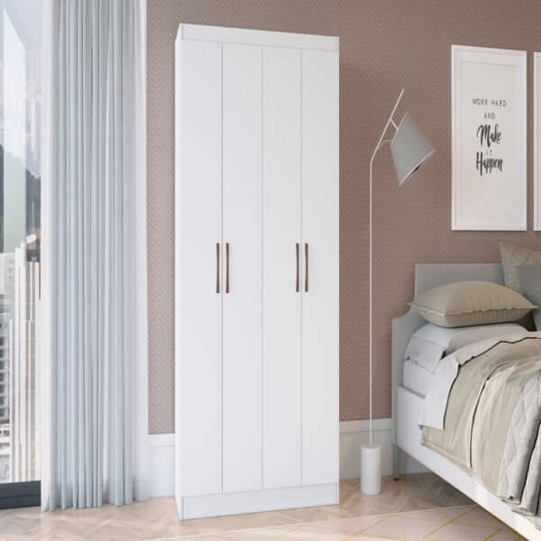 ARMÁRIO MULTIUSO DUETO 92CM - 4 PORTAS COM PUXADORES CROMADOS - DORIPEL