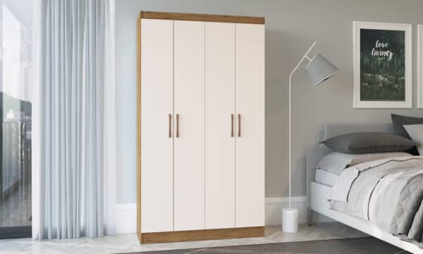 ARMÁRIO MULTIUSO DUETO 92CM - 4 PORTAS COM PUXADORES CROMADOS - DORIPEL - Image 6
