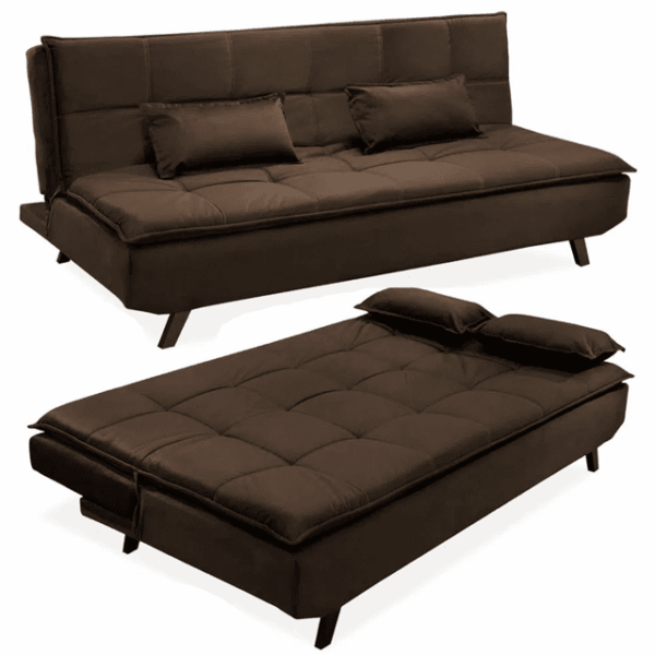 SOFÁ CAMA PREMIUM 1.90 C/ 02 ALMOFADAS DECORATIVAS - VILMA ESTOFADOS - Image 3