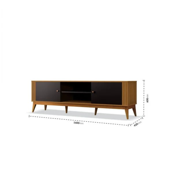 RACK LEGACY 1.60 - PARA TV ATÉ 60 POLEGADAS E 2 PORTAS C/ DETALHE RIPADO - EDN MÓVEIS - Imagem 7