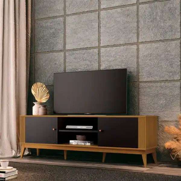 RACK LEGACY 1.60 - PARA TV ATÉ 60 POLEGADAS E 2 PORTAS C/ DETALHE RIPADO - EDN MÓVEIS - Imagem 9