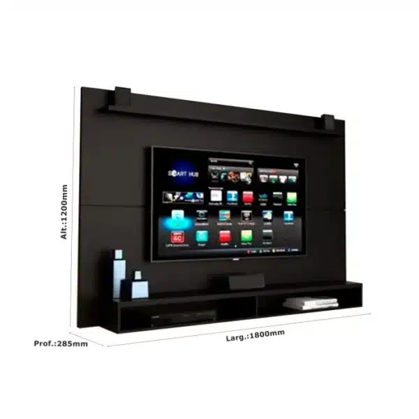 PAINEL MAXI 1.80 - PARA TV ATÉ 65 POLEGADAS C/ NICHO E PRATELEIRA - EDN MÓVEIS - Imagem 4