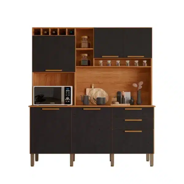 ARMÁRIO DE COZINHA TOPÁZIO 2019 COM 6 PORTAS E 2 GAVETAS- SALLETO - Imagem 3