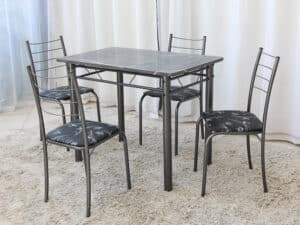 CONJUNTO MESA 4 CADEIRAS RIO TAMPO 100X60 GRANITO TOPÁZIO  - TEIXEIRA - PRETA