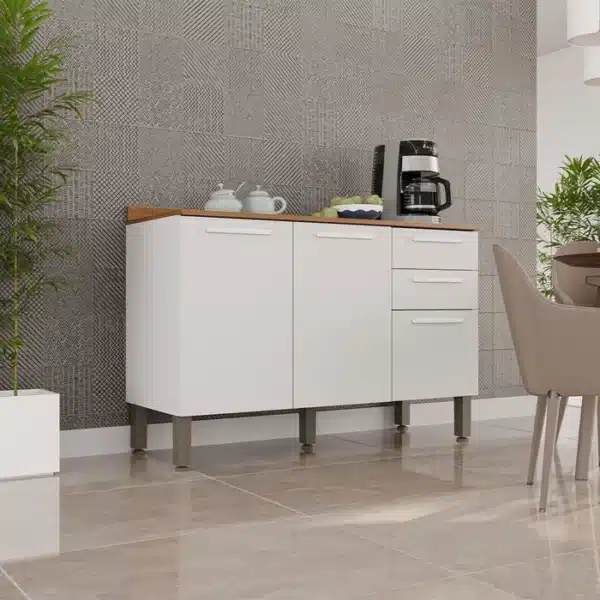 BALCÃO COZINHA VALÊNCIA COM 3 PORTAS E 2 GAVETAS  SALLETO - Imagem 5