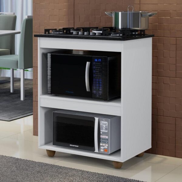 BALCÃO TURIM PARA COOKTOP 5 BOCAS COM ESPAÇO PARA FORNO E MICROONDAS - KAIKI MOVEIS