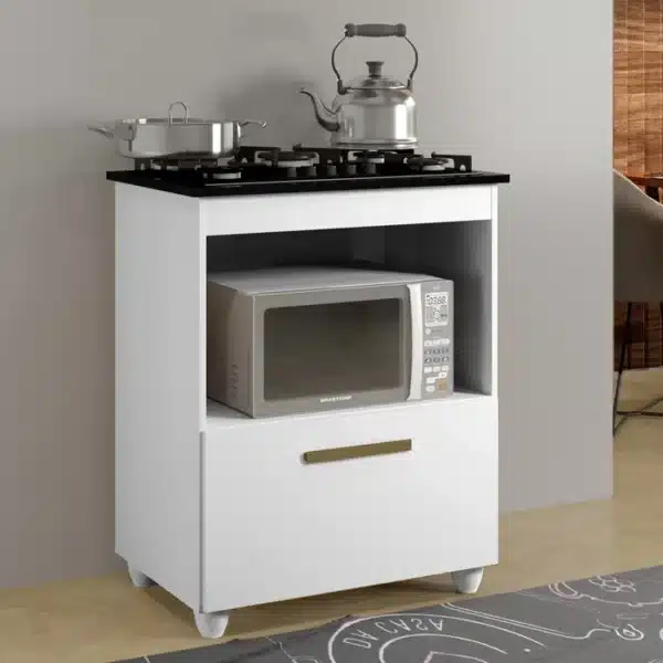 BALCÃO SALVIA PARA COOKTOP 5 BOCAS 1 GAVETA - KAIKI MOVEIS