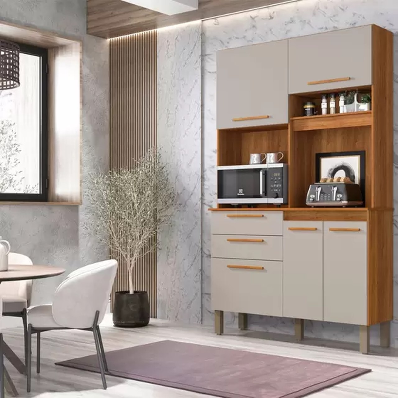 COZINHA DUBAI 1.10 C/ 5 PORTAS 2 GAVETAS - SALLETO