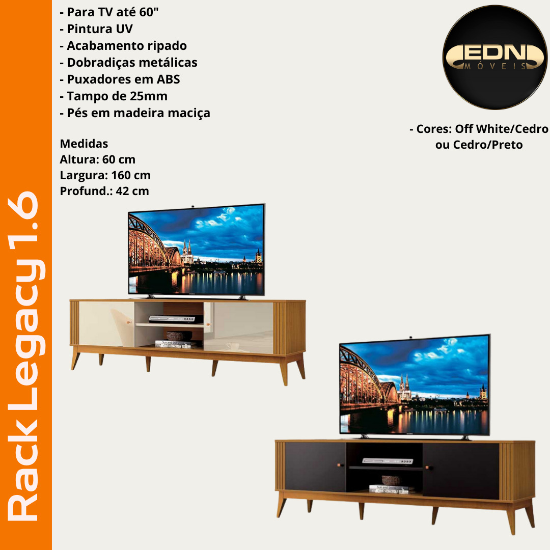 KIT RACK LEGACY COM PAINEL LEGACY 1,6 - EDN MOVEIS - Atacadão Nosso Stock