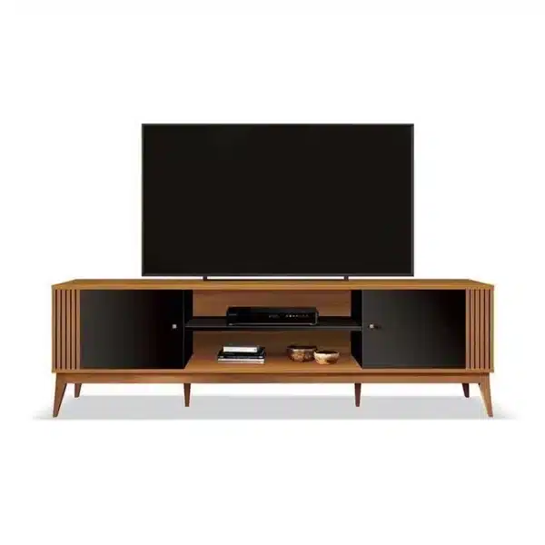 RACK LEGACY 2.0 - PARA TV ATÉ 65 POLEGADAS E 2 PORTAS C/ DETALHE RIPADO - EDN MÓVEIS - Imagem 2