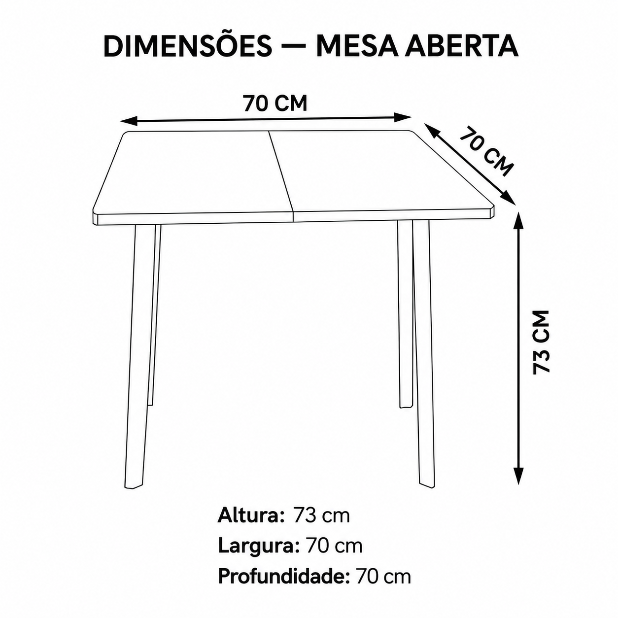 CONJUNTO MESA LUANA - DOBRÁVEL C/ 4 BANQUETAS ESTOFADAS - Imagem 3