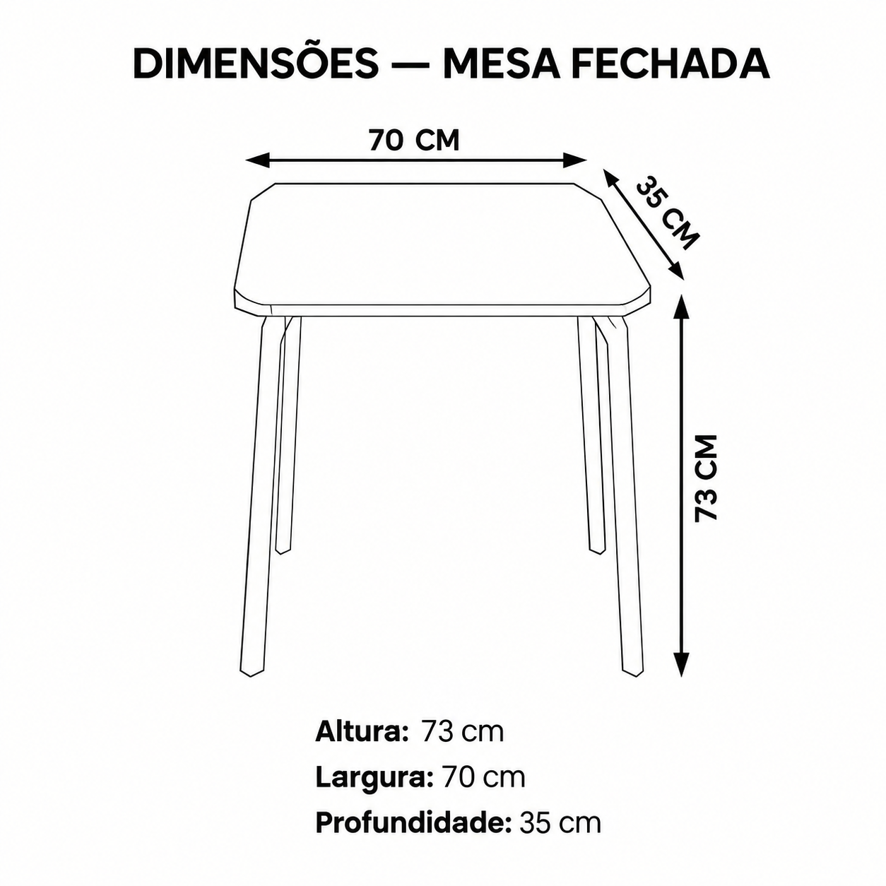 CONJUNTO MESA LUANA - DOBRÁVEL C/ 4 BANQUETAS ESTOFADAS - Imagem 4