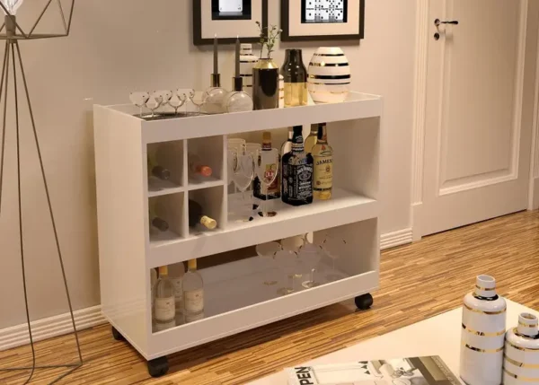 APARADOR BAR 4050 COM ADEGA E RODÍZIOS - 80CM - JB MÓVEIS