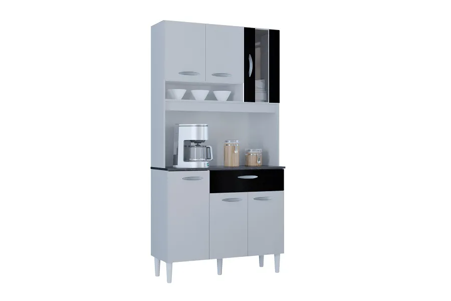 COZINHA CORAL 90CM - 6 PORTAS E 1 GAVETA- POQUEMA - Imagem 5