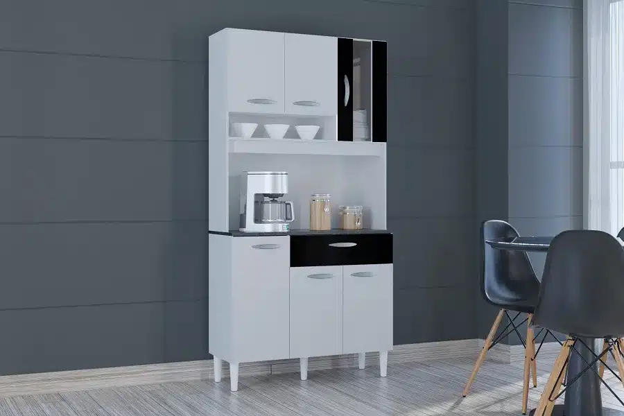 COZINHA CORAL 90CM - 6 PORTAS E 1 GAVETA- POQUEMA - Imagem 4