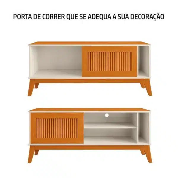 RACK BANCADA ARUBA 1.36 - PARA TV ATÉ 55 POLEGADAS E PORTA DESLIZANTE - EDN MÓVEIS - Imagem 4