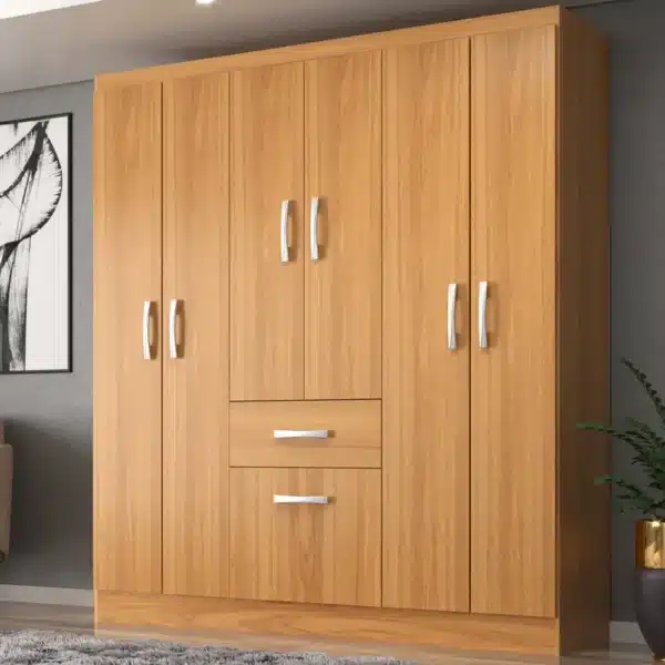 GUARDA ROUPA NEW MARBELA 1.36 C/ 7 PORTAS e 1 GAVETA - EVIDENCIA