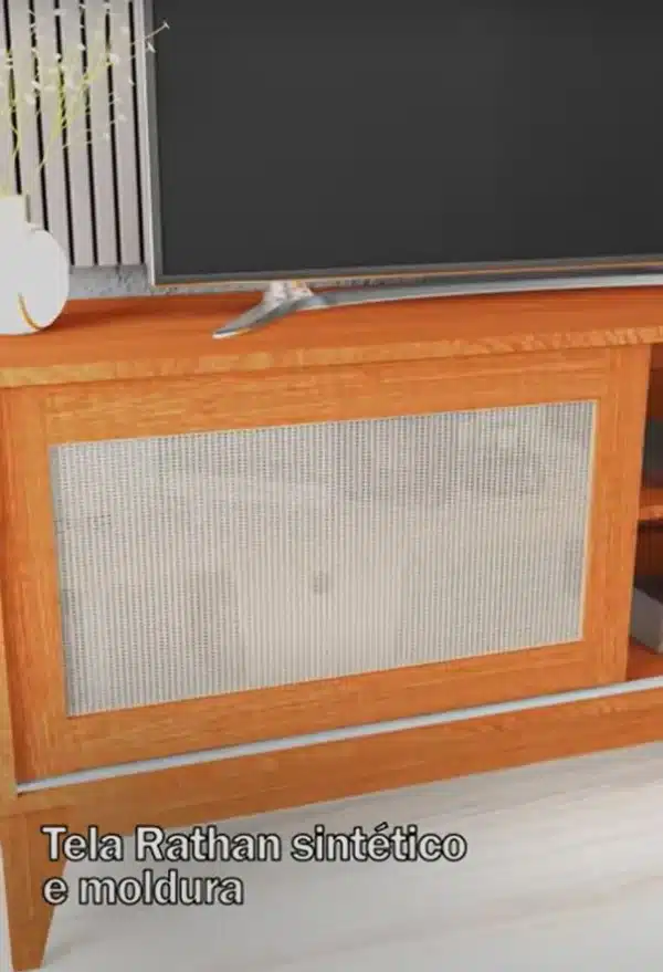 RACK BANCADA CAYMAN 1.35 - PARA TV ATÉ 55 POLEGADAS E PORTA DESLIZANTE - EDN MÓVEIS - Imagem 4