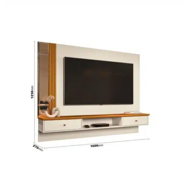 PAINEL AREZZO 1.60 - PARA TV ATÉ 55 POLEGADAS E 2 PORTAS BASCULANTES - EDN MÓVEIS - Imagem 5