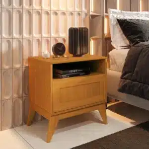 MESA DE CABECEIRA URBAN C/ 1 GAVETA E PÉS EM MDF - EDN