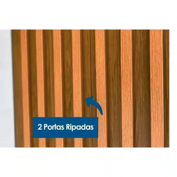 GUARDA ROUPA CAIRO 2.0 C/ 6 PORTAS (2 RIPADA)  C/ PUXADOR DE MADEIRA – RUFATO - Imagem 5