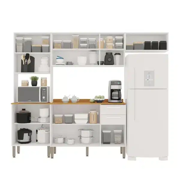 KIT COZINHA VALÊNCIA 2.48 - BALCÃO + AÉREO TRIPLO + TORRE QUENTE + AÉREO GELADEIRA  - SALLETO - Imagem 5