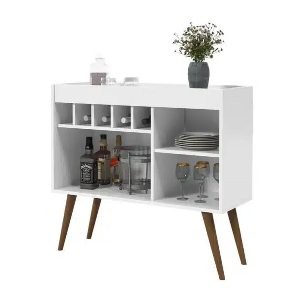 APARADOR BAR ADEGA NEW ODIN COM PÉS PALITO RETRÔ - 93CM - EJ MÓVEIS - Imagem 6