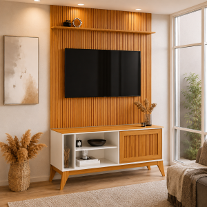 PAINEL AVANT 1.35 RIPADO 3D + RACK ARUBA 1.36 - TV ATÉ 55" - EDN.