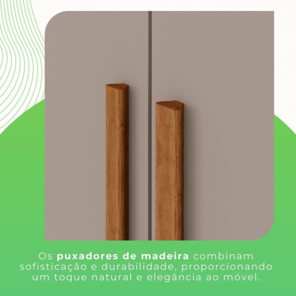 GUARDA ROUPA RECIFE 1.21m C/ 4 PORTAS S/ PÉS - SALLETO - Imagem 4