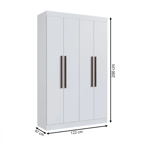 GUARDA ROUPA RECIFE 1.21m C/ 4 PORTAS S/ PÉS - SALLETO - Imagem 3