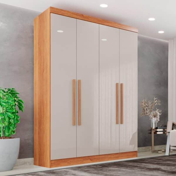 GUARDA ROUPA RECIFE 1.21m C/ 4 PORTAS S/ PÉS - SALLETO