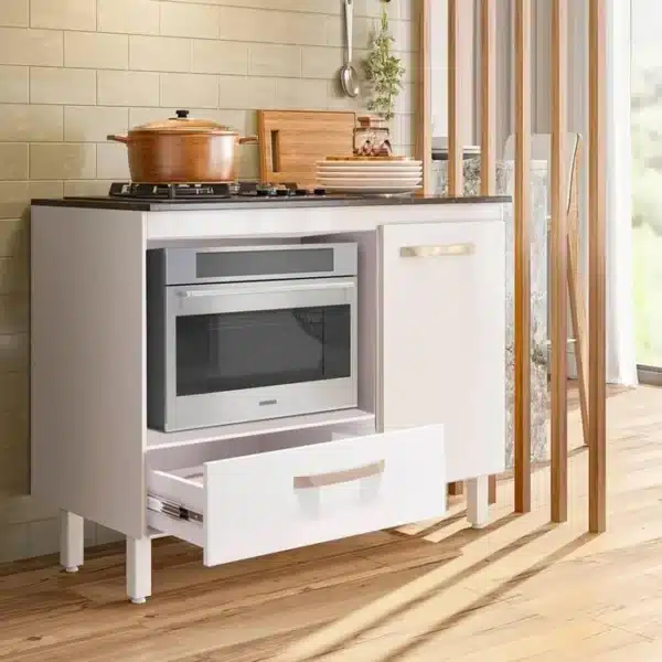 BALCÃO FIT PARA COOKTOP 4 E 5 BOCAS - 1 PORTA E 1 GAVETA - NICIOLI - Image 3