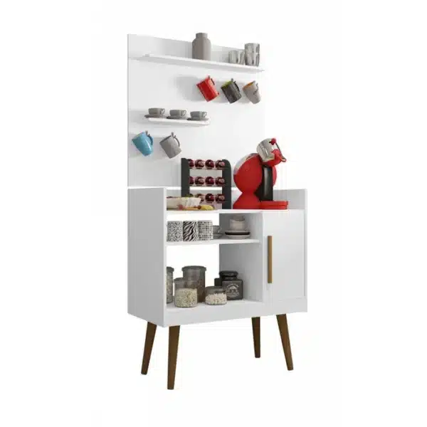 APARADOR CANTINHO DO CAFÉ COM PÉS PALITO RETRÔ + PAINEL - 70CM - BECHARA - Image 3