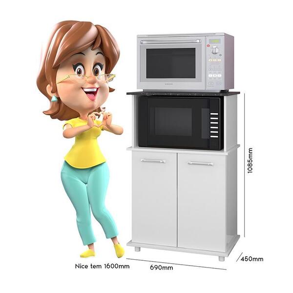 BALCÃO DE COZINHA ISIS 69CM PARA FORNO E MICROONDAS - 2 PORTAS - NICIOLI - Image 7