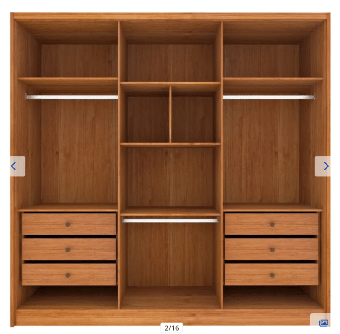 GUARDA ROUPA FORTUNA 2.43 C/ 6 PORTAS 6 GAVETAS 100% MDF - TCIL - Imagem 2