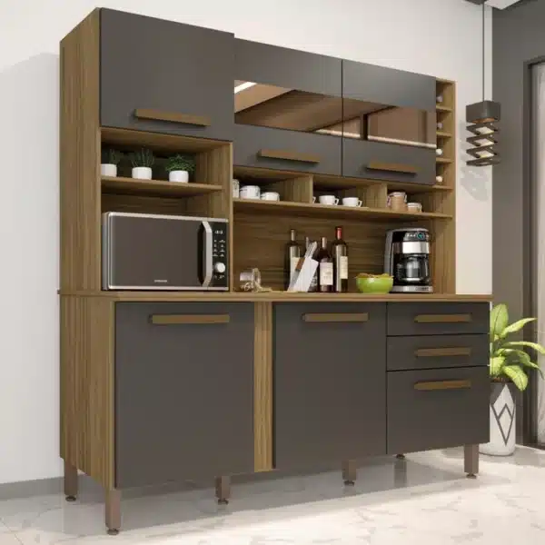 COZINHA ALEXIA 6 PORTAS 2  GAVETAS C/ESPELHO - IMOP - Imagem 6