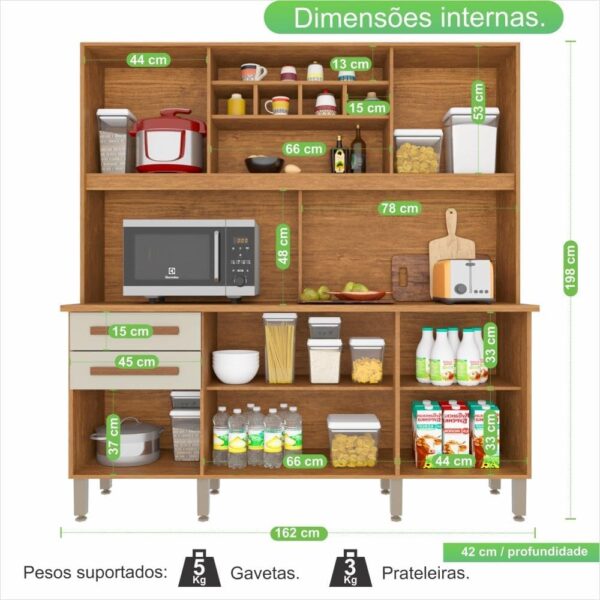 COZINHA LUNNA/LARA COM 5 PORTAS E 2 GAVETAS 1.62 – IMOP - Imagem 6