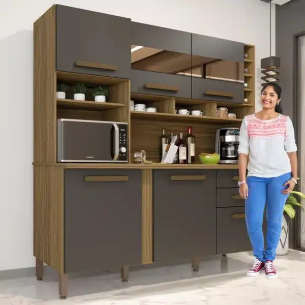 COZINHA ALEXIA 6 PORTAS 2  GAVETAS C/ESPELHO - IMOP - Imagem 8