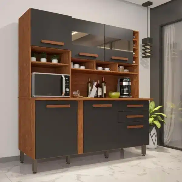 COZINHA ALEXIA 6 PORTAS 2  GAVETAS C/ESPELHO - IMOP