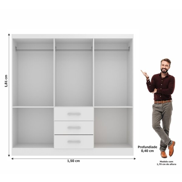 GUARDA ROUPA SEVILHA 6P 3G - EVIDÊNCIA MÓVEIS - Image 7