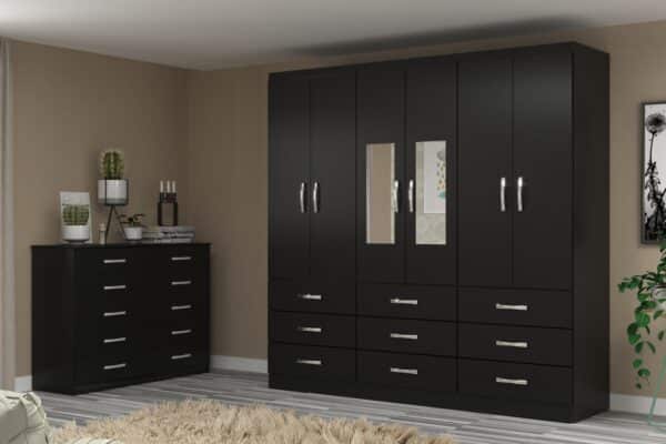 GUARDA ROUPA BERGAMO 6 PORTAS  9 GAVETAS -EVIDÊNCIA MÓVEIS - Image 2