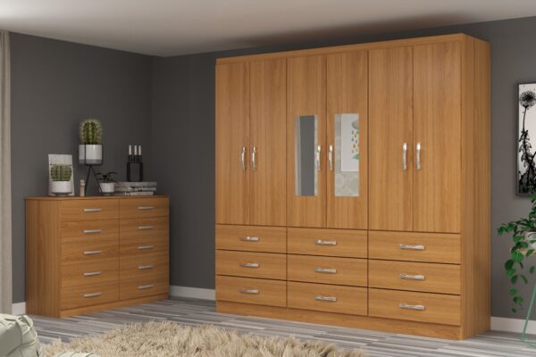 GUARDA ROUPA BERGAMO 6 PORTAS  9 GAVETAS -EVIDÊNCIA MÓVEIS - Image 3