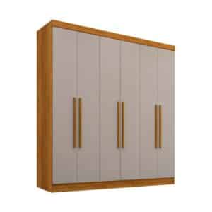 GUARDA ROUPA RECIFE 1.80 C/ 6 PORTAS E 2 GAVETAS – SALLETO - CINAMOMO/OFF