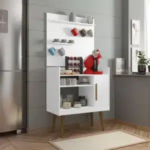 APARADOR CANTINHO DO CAFÉ COM PÉS PALITO RETRÔ + PAINEL - 70CM - BECHARA