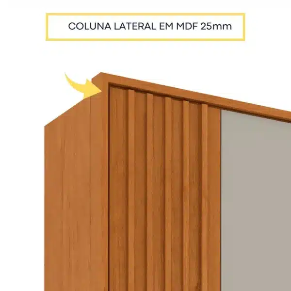 GUARDA ROUPA GUARANI  2.44 CASAL C/ 6 PORTAS 4 GAVETAS COM DETALHE RIPADO - TCIL - Image 2