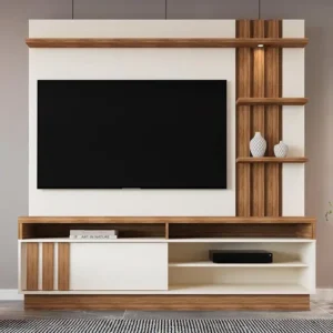 HOME MARIANA 1.80 PARA TV ATÉ 55 POLEGADAS C/ DETALHE RIPADO E LUZ DE LED - MOBLER