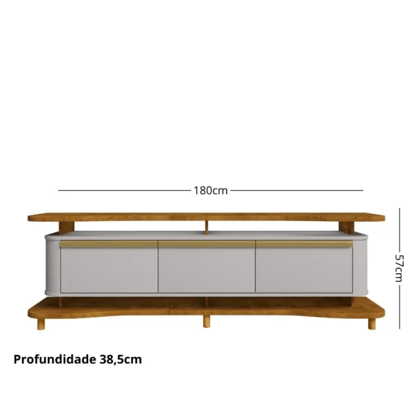 RACK GUARAPARI 1.80 - PARA TV ATÉ 75 POLEGADAS E 3 PORTAS BASCULANTES - BECHARA - Imagem 7