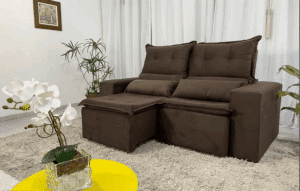 SOFÁ BEATRIZ PLUS 1,90 RETRÁTIL E RECLINÁVEL- B ESTOFADOS - MARROM