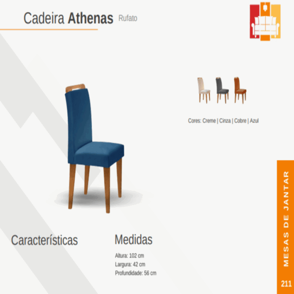 KIT CADEIRAS  ATHENAS VELUDO - RUFATO - Imagem 2